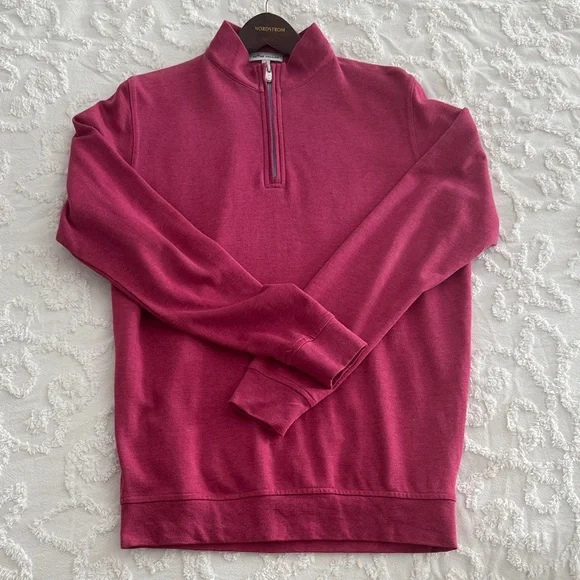 Peter Millar Fuchsia Quarter-Zip Sweatshirt